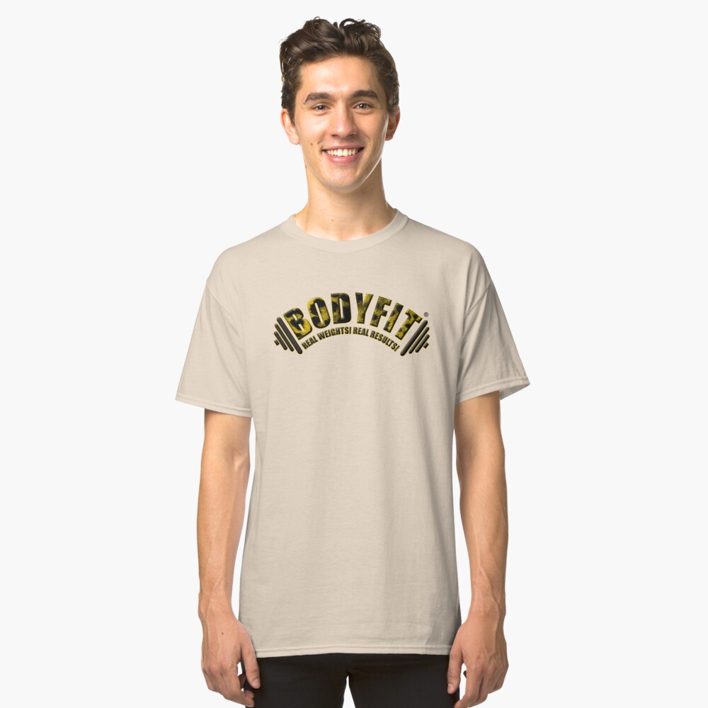 BODYFIT Cheetah Real Weights Real Results Logo Classic T-Shirt