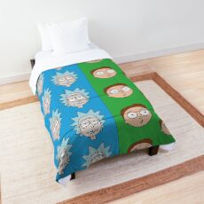 Rick And Morty Heads Pattern Comforter