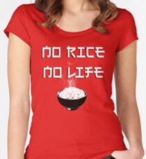 Camiseta entallada de cuello redondo Sin arroz Sin vida
