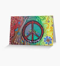 Peace and Love Original Hippie Art Greeting Card