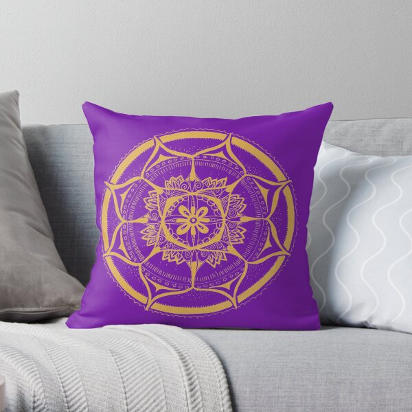 Mandala handgemalt in goldgelb Dekokissen