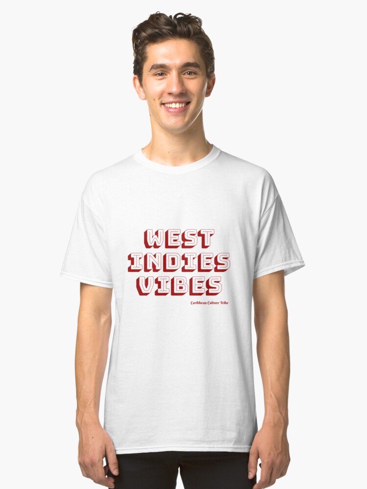 Alternate view of West Indies Vibes - Red Font Classic T-Shirt