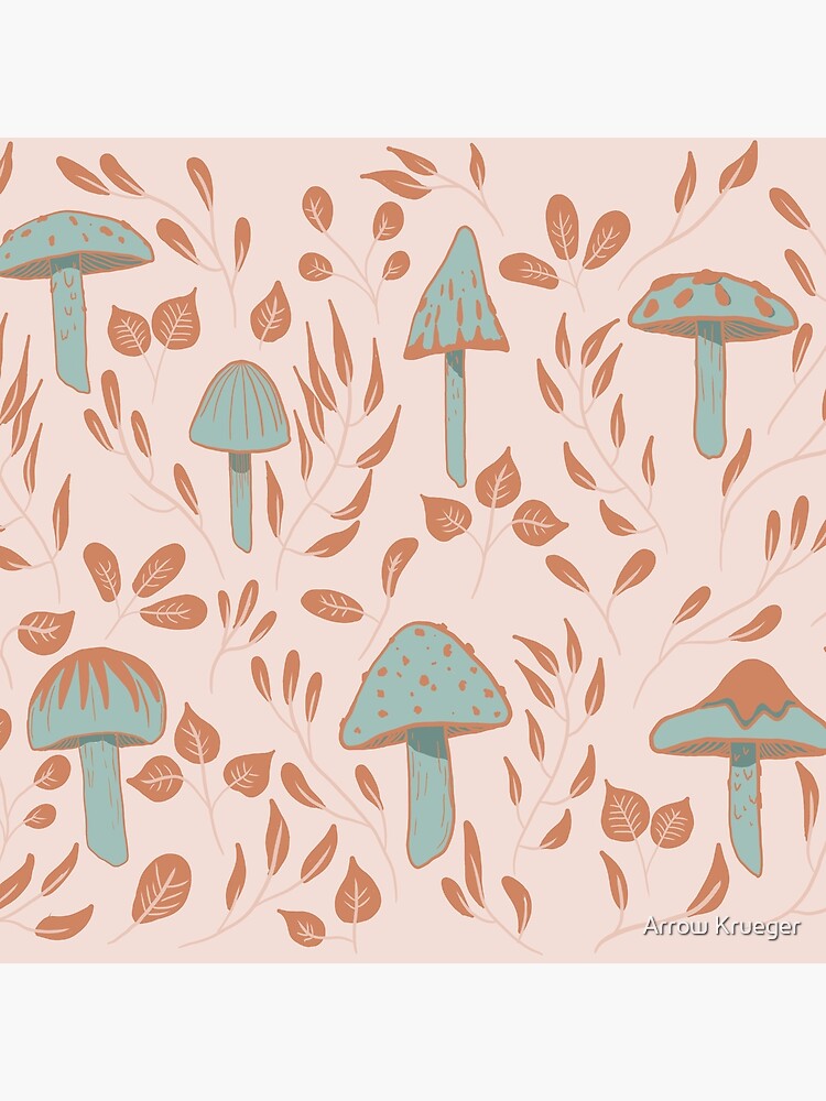 Leaves and Mushrooms Print by kruegerarrow