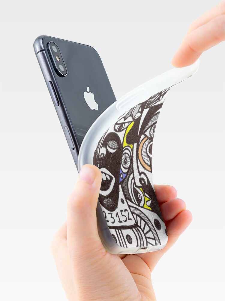 Alternate view of Marie Laforet singer (original pen drawing) iPhone Case & Cover
