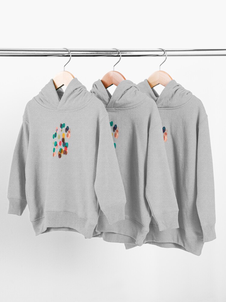 Alternate view of Tropical rain dots - Orange green yellow Toddler Pullover Hoodie