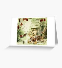 Welshie Reindog delivers puppy's first Christmas pressie Greeting Card