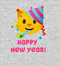 Happy New Year Cat Emoji Kids Pullover Hoodie