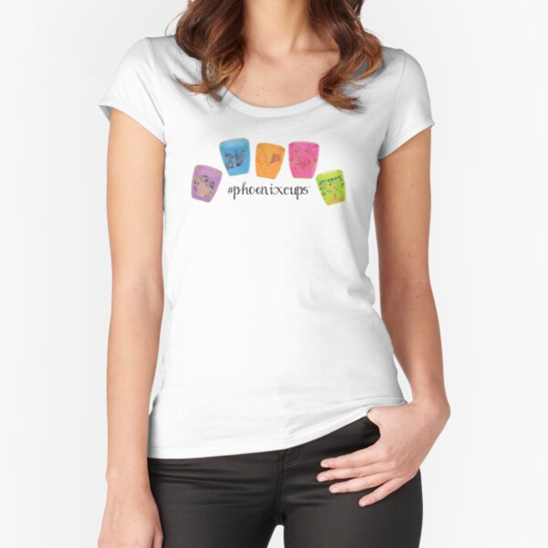 Phoenix Cups (Horizontal - Black Text) Fitted Scoop T-Shirt