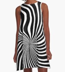 60's Op Art Black and White A-Line Dress