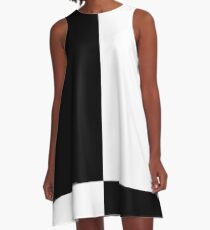 Mod Four Square, Black & White A-Line Dress