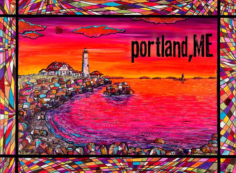 The Portland Headlight Lighthouse Maine by Angela Ferrari by ByFerrari