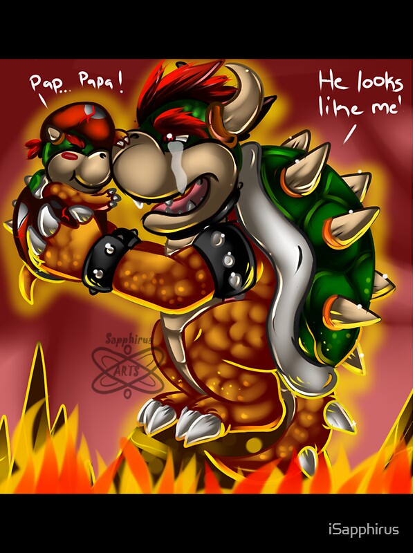 "Bowser and Jr" Stickers by iSapphirus | Redbubble