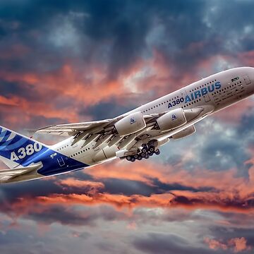 Artwork thumbnail, Airbus A380 - Sunset by SteveHClark