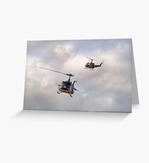 Bell UH-1 Iroquois Helicopters - (A Pair of Hueys) Greeting Card