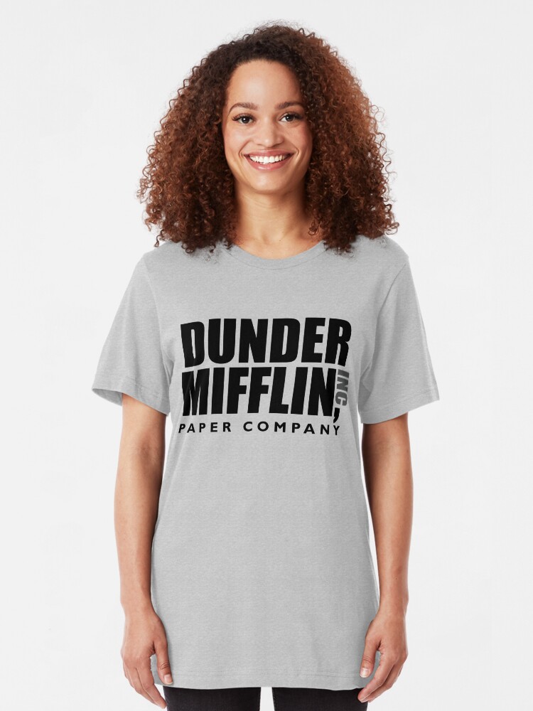 Alternate view of The Dunder Office Mifflin Inc. Design, T-Shirt, tshirt, tee, jersey, poster, Original Funny Gift Idea, Dwight Best Quote From Slim Fit T-Shirt