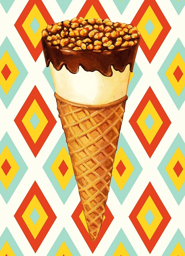 "King Cone Ice Cream" by Kelly Gilleran Redbubble