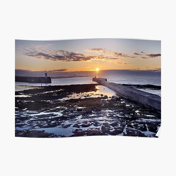 Seahouses Sunset Poster