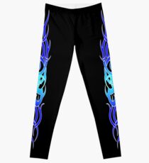 Tattoo Blue Flame Design Leggings Leggings