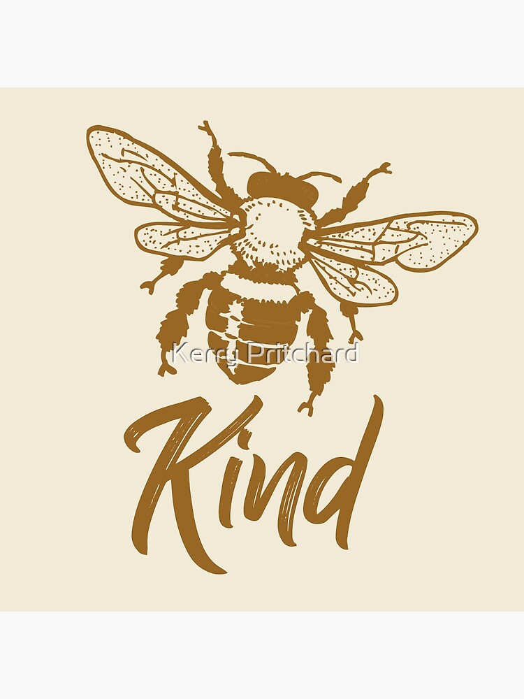 Bee kind typography text art quote by Word Fandom - wordfandom by WordFandom