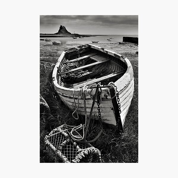 Old boat and lobster pots - Lindisfarne Photographic Print