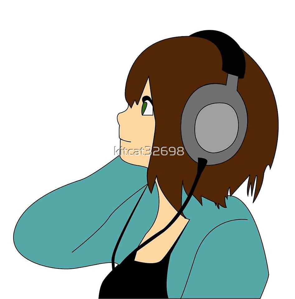 Anime Girl With Her Headphones