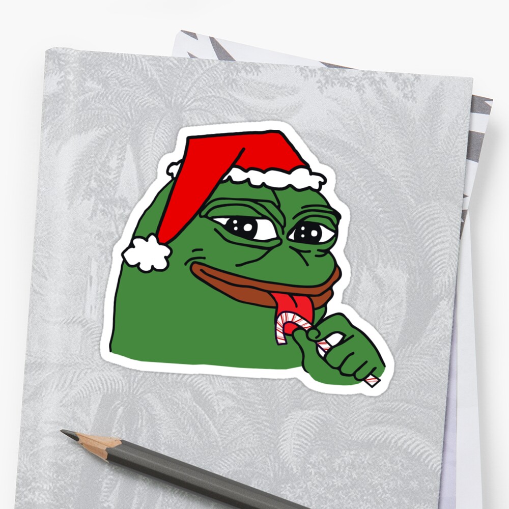  Pepe The Frog Santa  Claus Christmas card smug face 