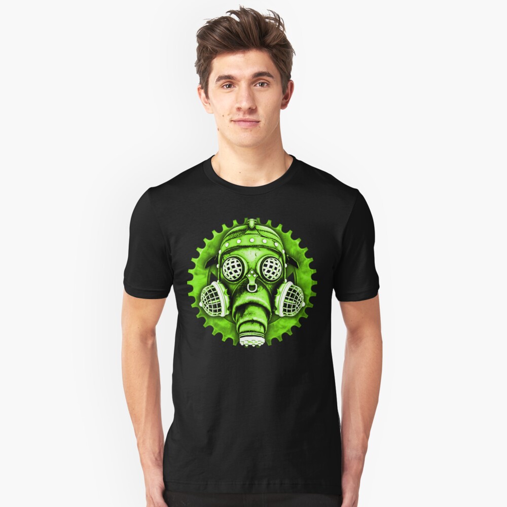Steampunk / Cyberpunk Gas Mask #1E Steampunk T-Shirts Slim Fit T-Shirt