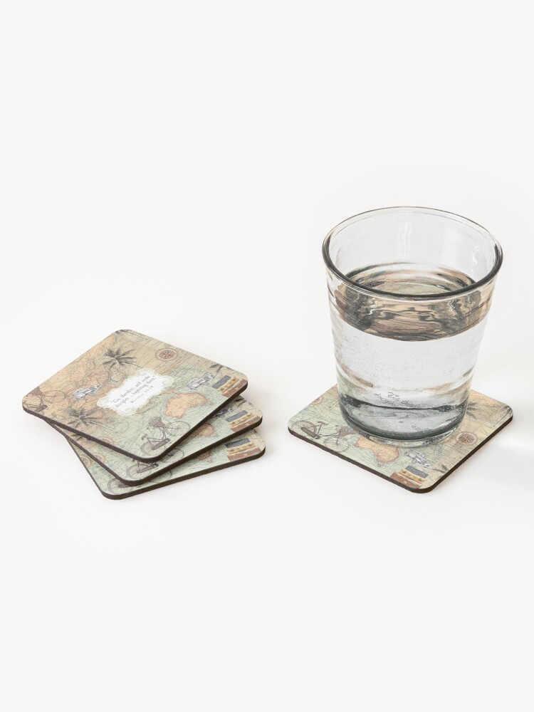 Alternate view of 2020 YEAR TEXT (VINTAGE MAP) Coasters (Set of 4)