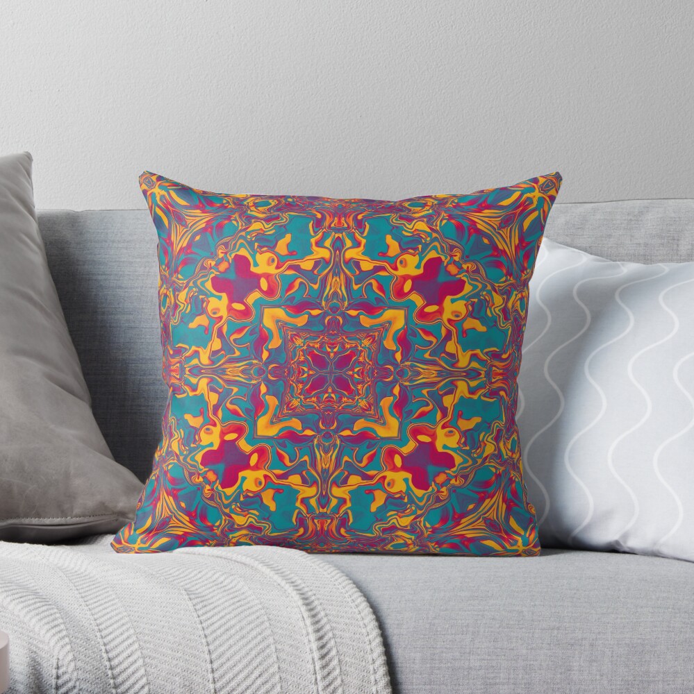 Liquefied Flow III - Chilli Throw Pillow