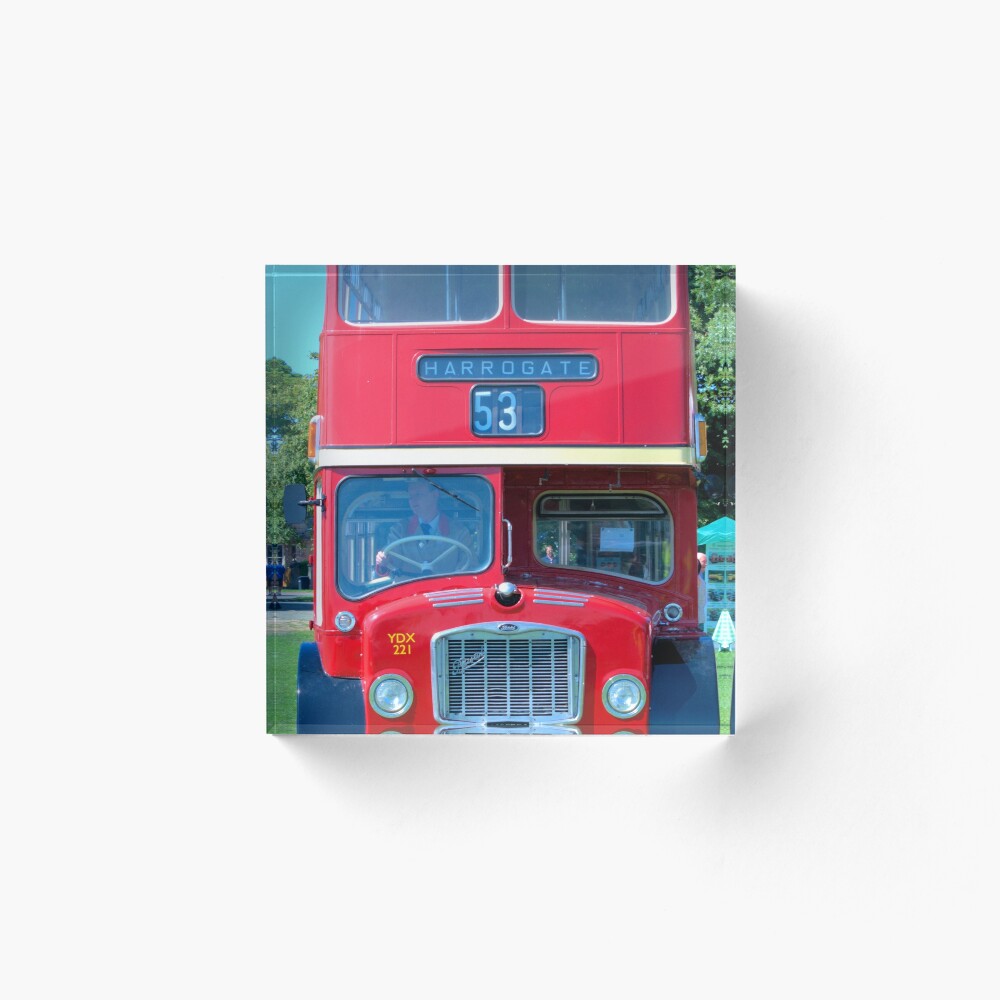 Classic Harrogate Vintage Double Becker Bus - UK Acrylic Block
