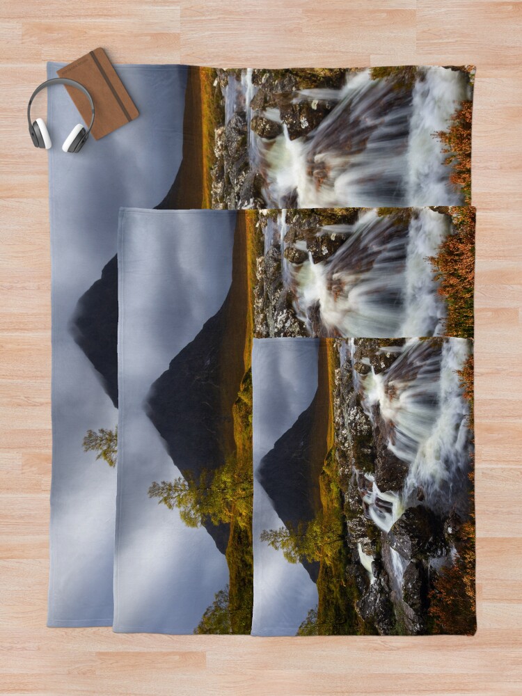 Alternate view of Buachaille Etive Mor. Glen Coe. West Highlands. Scotland. Throw Blanket