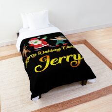 Jerry Name - Dabbing Santa Claus Elf Reindeer Snowman - Merry Dabbing Christmas Jerry Comforter
