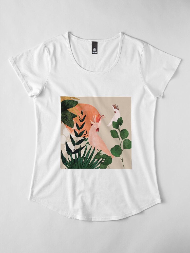 Alternate view of Cockatoo jungle modern Premium Scoop T-Shirt