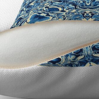 Alternate view of Liquefied Flow IV - Blue Cream Throw Pillow