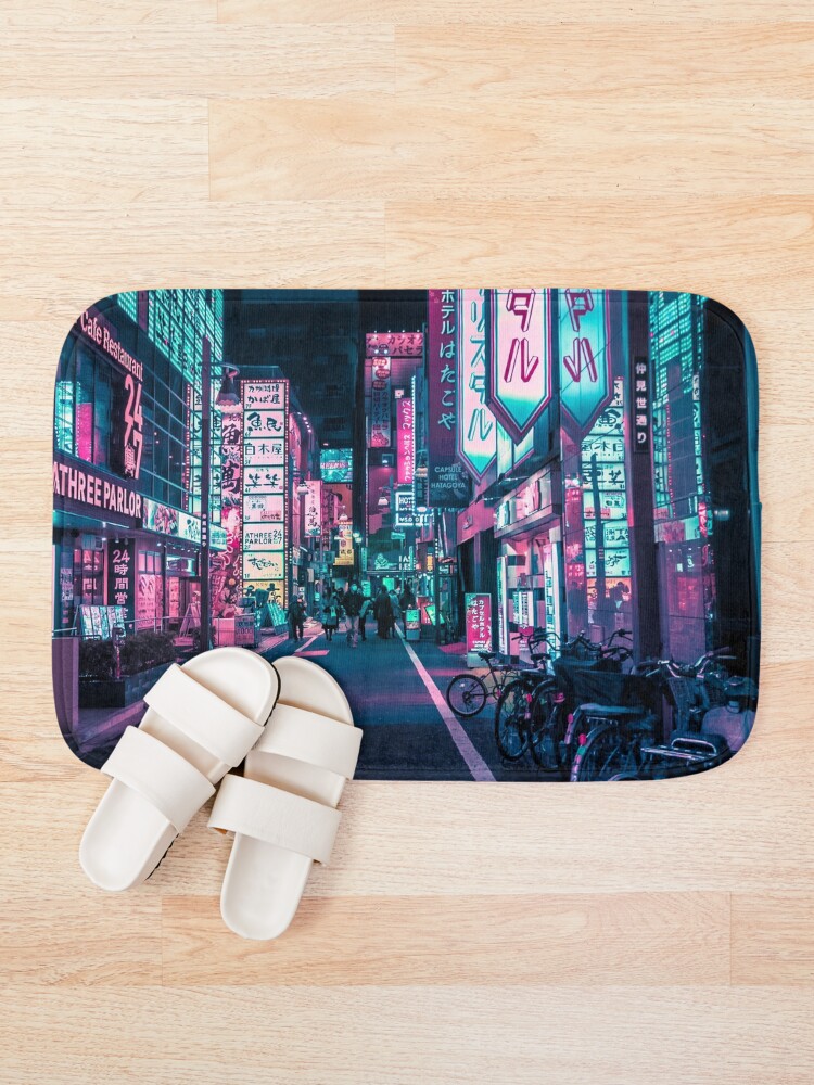 Alternate view of Tokyo - A Neon Wonderland Bath Mat