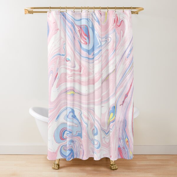 Pink Marble Luxury Rose Pastel Abstract Modern Art Shower Curtain