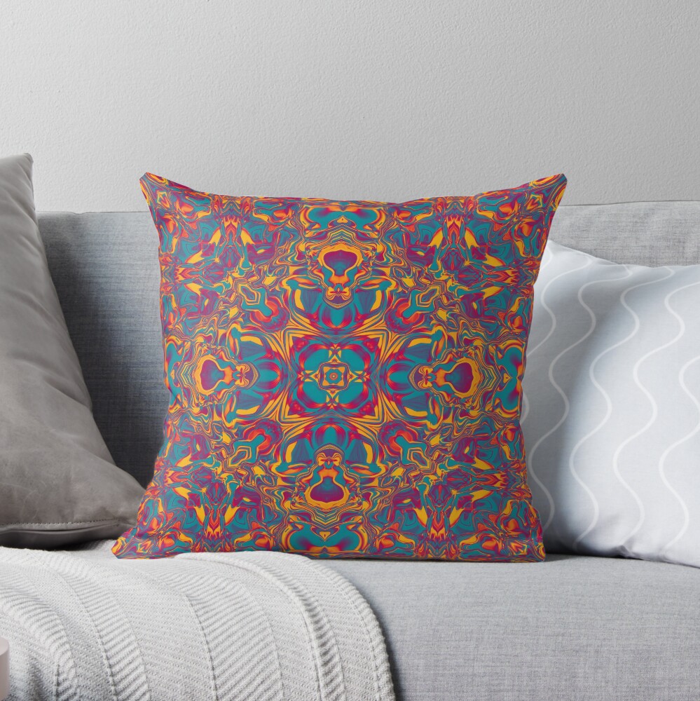 Liquefied Flow V - Chilli Throw Pillow