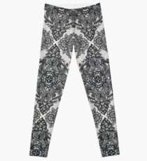 Charcoal Lace Pencil Doodle Leggings