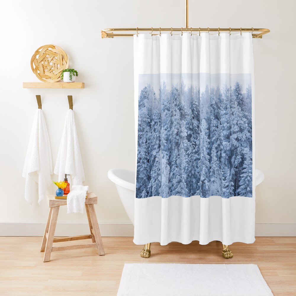 Trees covered in snow Shower Curtain