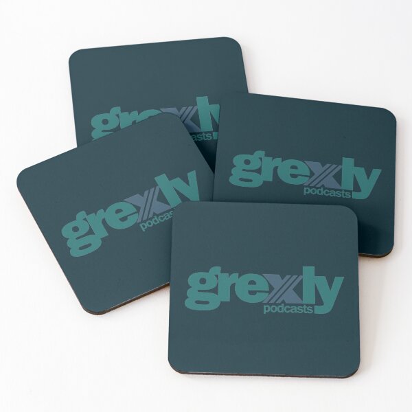 Grexly Podcasts (Blue/Green/Mint) Coasters (Set of 4)