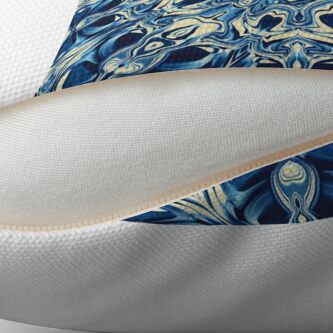 Alternate view of Liquefied Flow VI - Blue Cream Throw Pillow