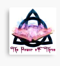 The Power oF Three Neon Magic Book B Canvas Print