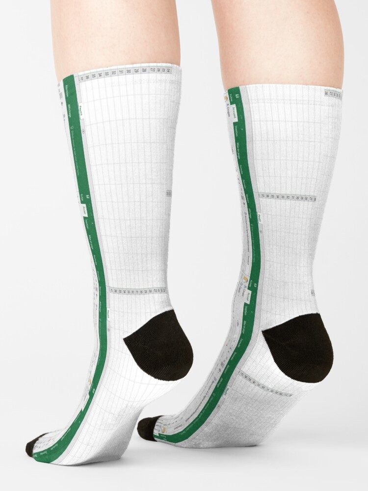 Alternate view of Excel spreadsheet Socks