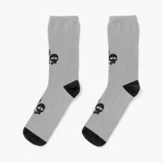 Drawing of rick in black and morty Socks