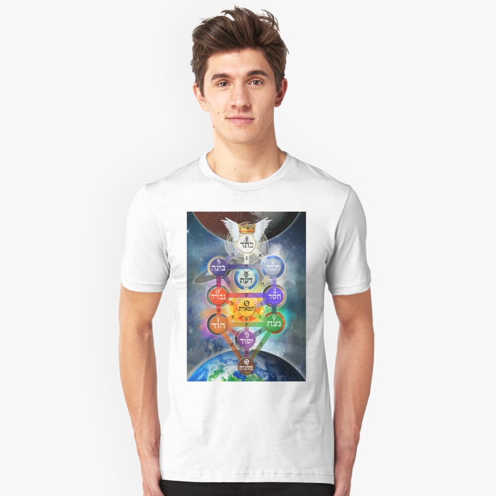 Kablalistic Tree of Life With Planets Slim Fit T-Shirt
