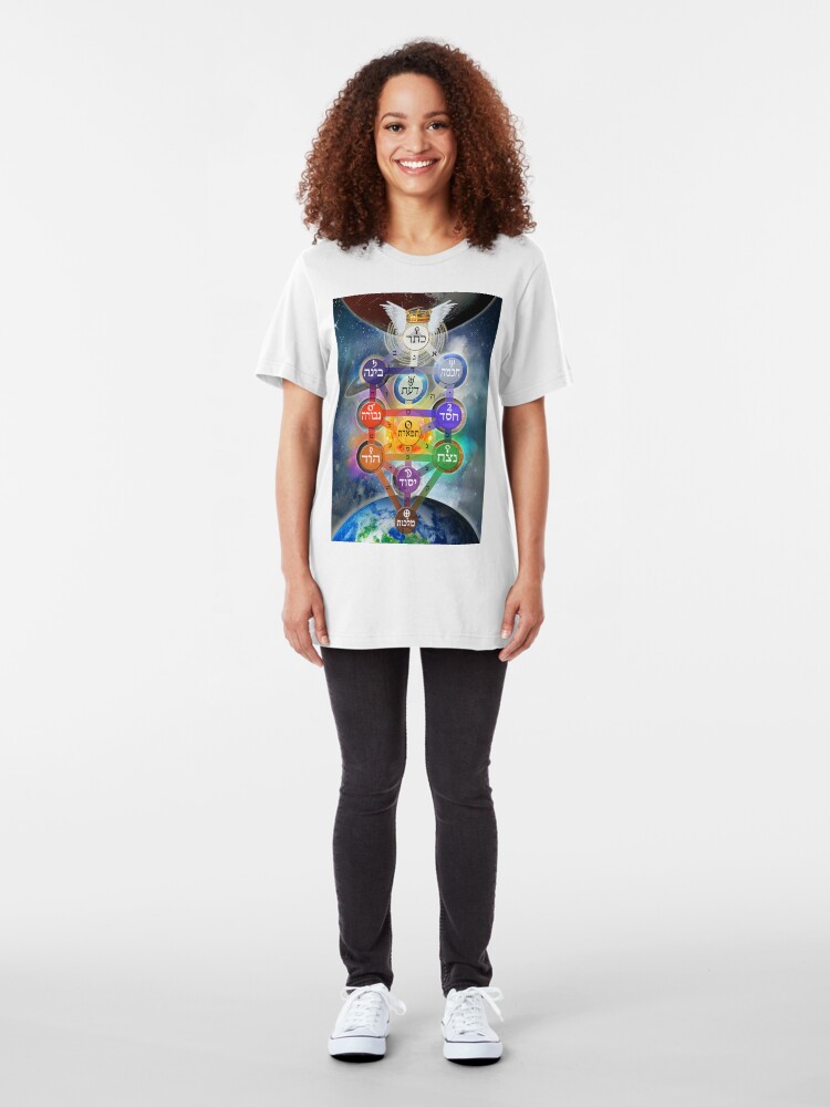Alternate view of Kablalistic Tree of Life With Planets Slim Fit T-Shirt