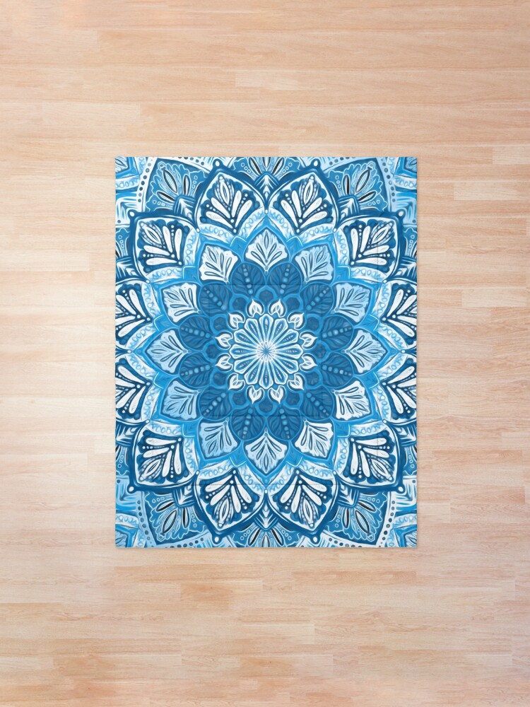 Alternate view of Boho Mandala in Monochrome Blue and White Comforter