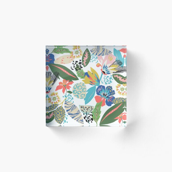 Funky floral Acrylic Block