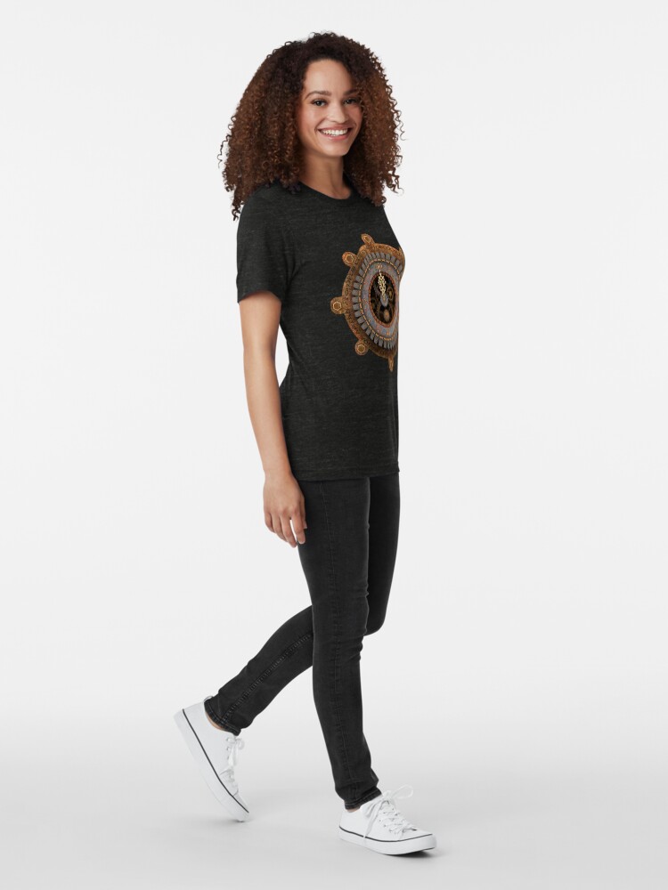 Alternate view of Infernal Steampunk Vintage Clock Face Tri-blend T-Shirt