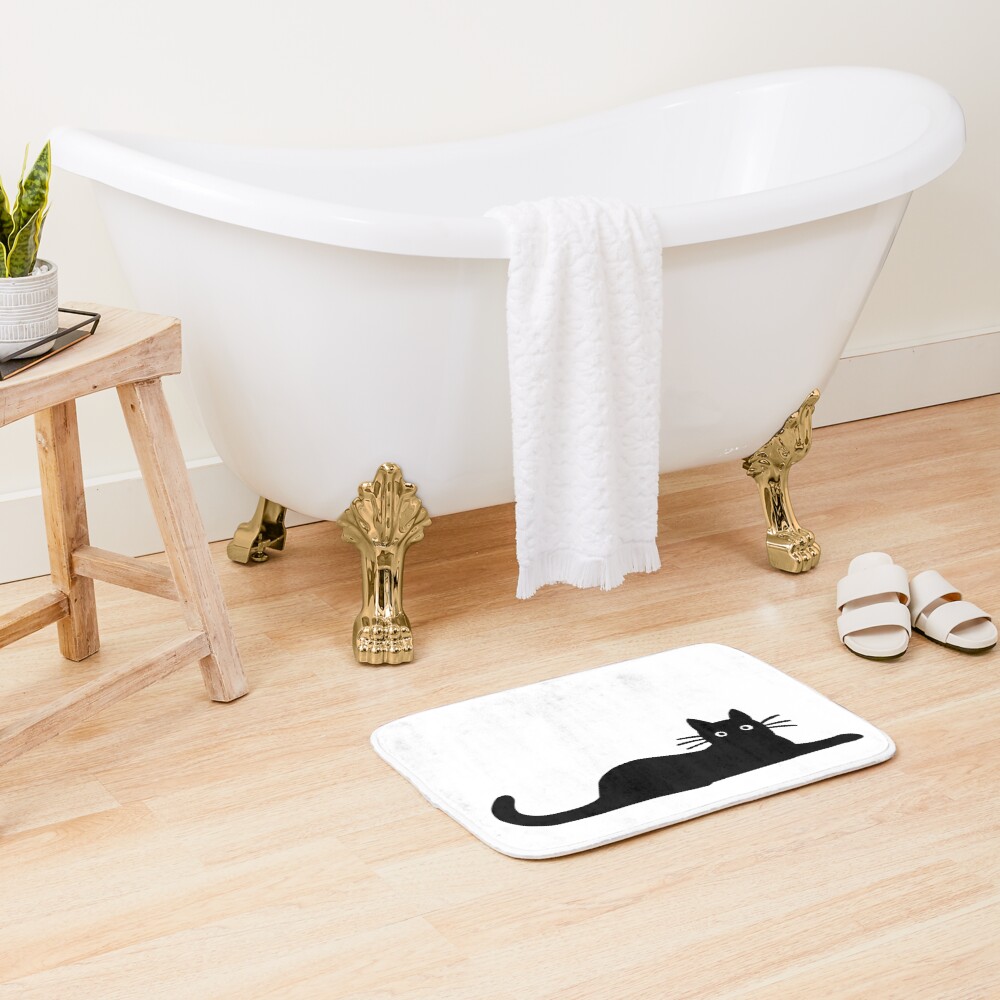 Black Cat Bath Mat